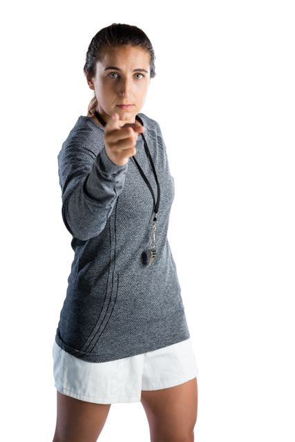 Portrait of female rugby coach pointing - Download Free Stock Photos Pikwizard.com