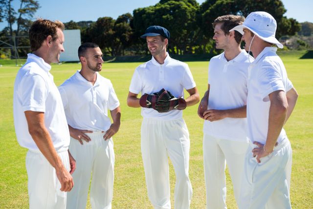 Full length of cricket umpire signalling out during match from Pikwizard