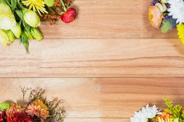 flowers arranged on wooden board - Download Free Stock Photos Pikwizard.com