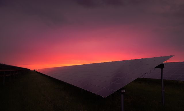 Solar panels solar electricity renewable energy evening - Download Free Stock Photos Pikwizard.com