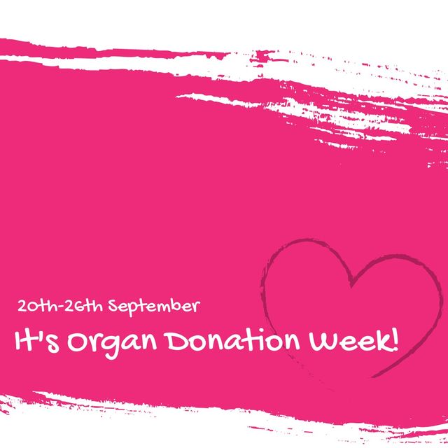 Illustration of 20th-26th september it's organ donation week text with heart shape, pink background - Download Free Stock Templates Pikwizard.com