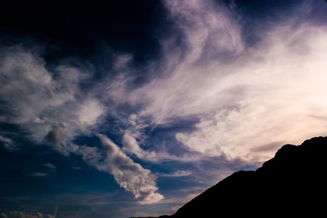 Silhouette of Mountain Under White Clouds - Download Free Stock Photos Pikwizard.com