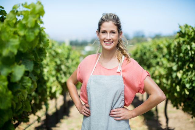 Portrait of female farmer at vineyard - Download Free Stock Photos Pikwizard.com