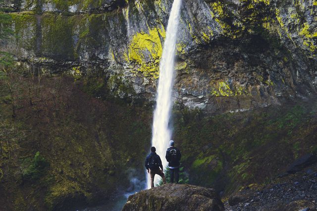 2 Men's Watching Water Falls during Daytime - Download Free Stock Photos Pikwizard.com