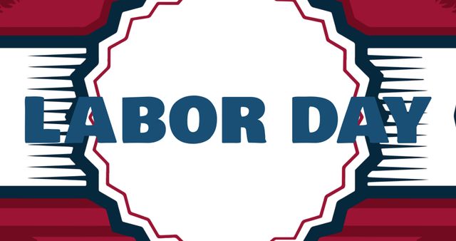 Vector image of labor day text in pointed edged circle, copy space - Download Free Stock Photos Pikwizard.com