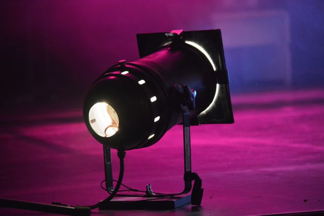 Close up view of stage light on the stage. event and show concept