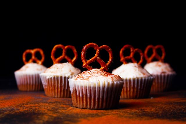 cupcakes with pretzels on them - Download Free Stock Photos Pikwizard.com