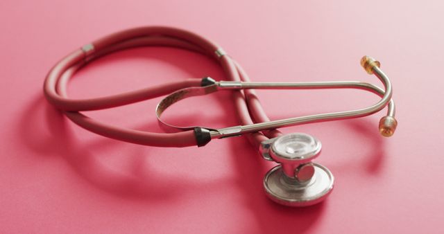 Image of stethoscope lying on pink background - Download Free Stock Photos Pikwizard.com