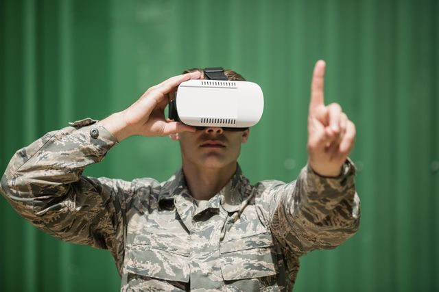 Military soldier using virtual reality headset - Download Free Stock Photos Pikwizard.com