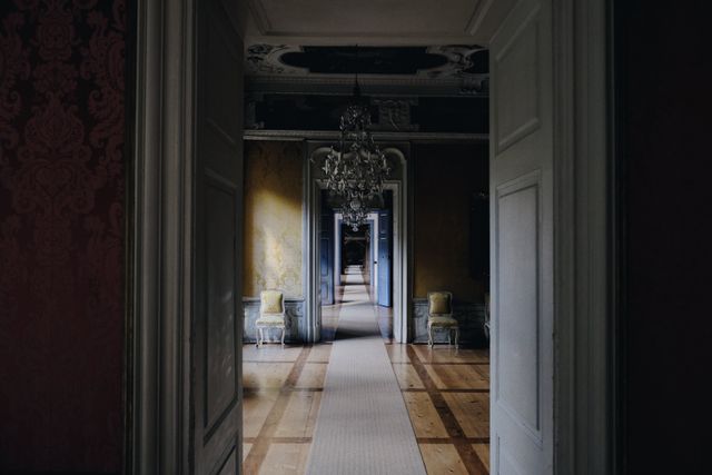Empty Hallway Under Chandelier at Daytime - Download Free Stock Photos Pikwizard.com