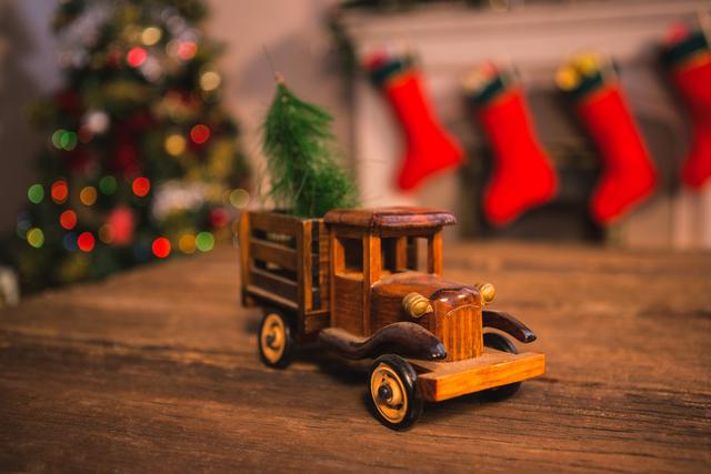 Toy truck carrying a christmas tree - Download Free Stock Photos Pikwizard.com