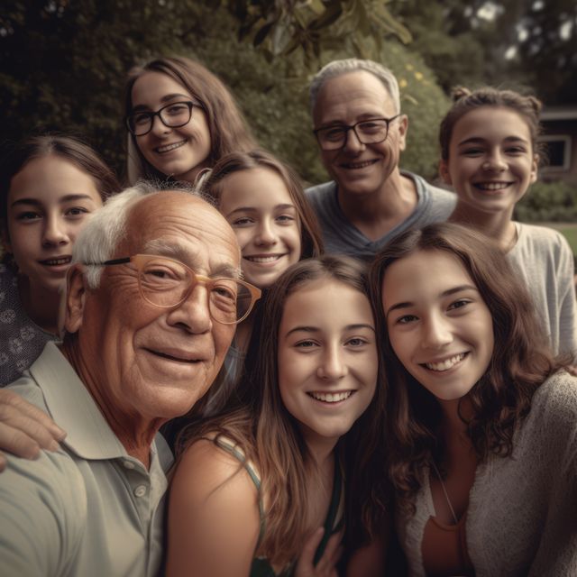 Portrait of happy caucasian family embracing in park, created using generative ai technology - Download Free Stock Photos Pikwizard.com