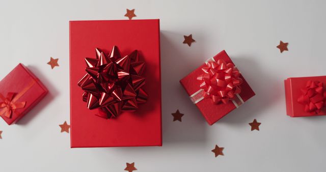 Image of red christmas presents and copy space on white background - Download Free Stock Photos Pikwizard.com