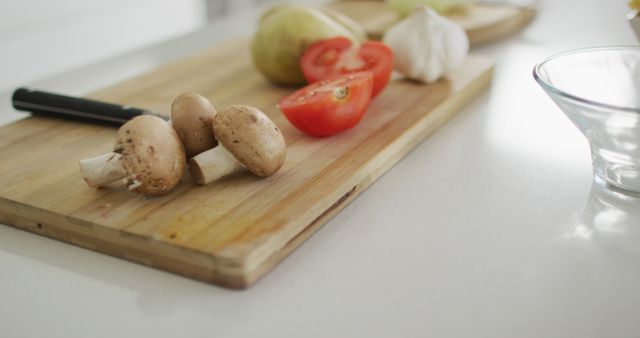 a cutting board with various foods from Pikwizard