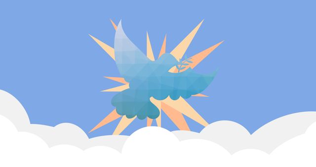 Illustration of silhouette bird flying over clouds in clear blue sky, copy space - Download Free Stock Photos Pikwizard.com