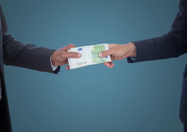 Business money exchange against blue background - Download Free Stock Photos Pikwizard.com