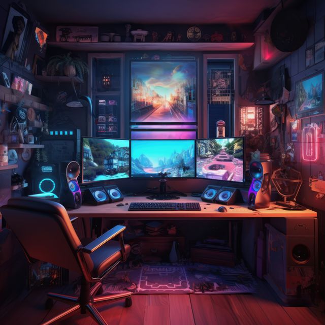 Gaming Setup Stock Photos, Images and Backgrounds for Free Download