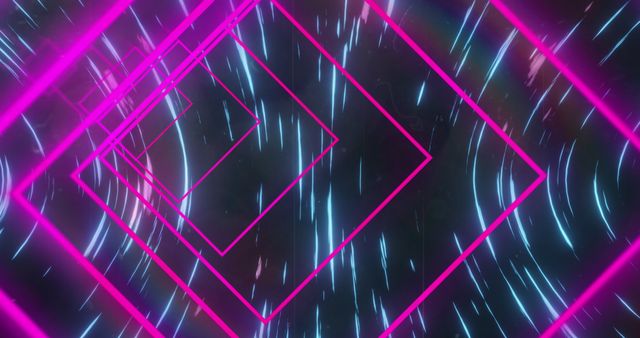Image of purple and pink neon triangles in white digital space - Download Free Stock Photos Pikwizard.com