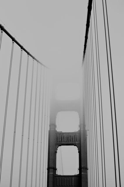 Grayscale Picture of Golden Gate Bridge - Download Free Stock Photos Pikwizard.com