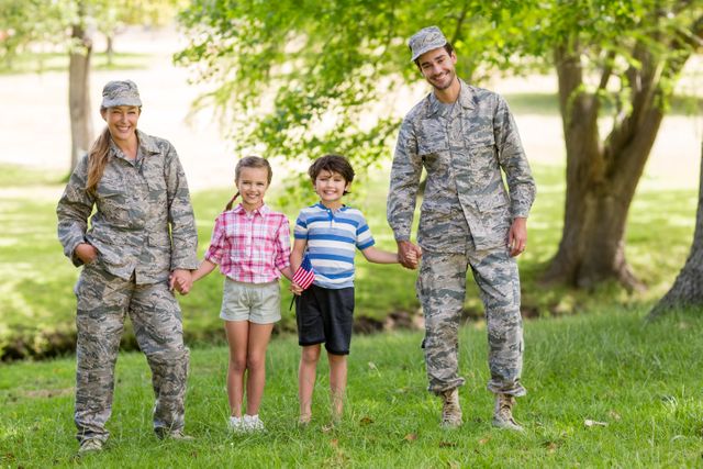 Military couple with their kids - Download Free Stock Photos Pikwizard.com