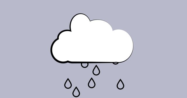 Illustrative image of rain falling from white cloud against lavender background, copy space - Download Free Stock Photos Pikwizard.com