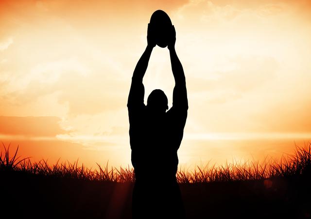 Silhouette of man playing rugby - Download Free Stock Photos Pikwizard.com
