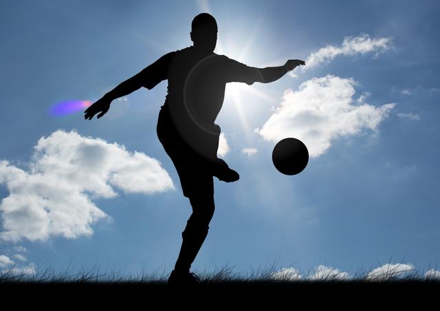 Silhouette of man playing football - Download Free Stock Photos Pikwizard.com