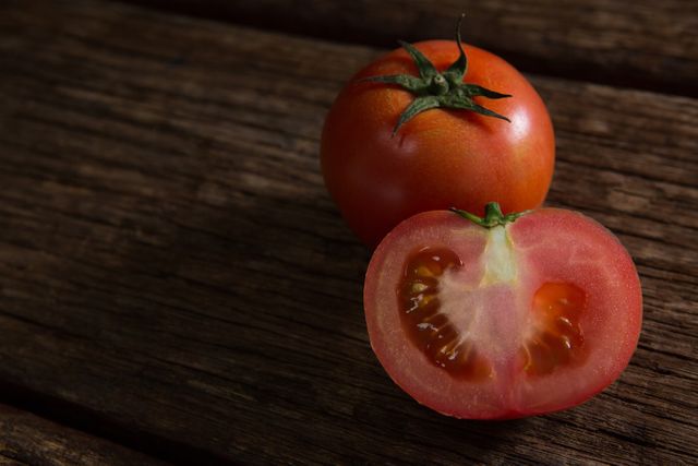 Tomato on wooden table - Download Free Stock Photos Pikwizard.com