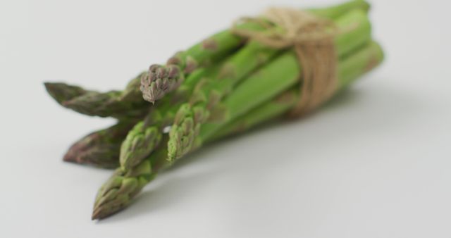 Image of close up of bundle of fresh asparagus over white background - Download Free Stock Photos Pikwizard.com