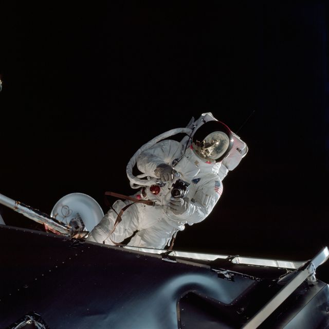 Apollo 9 Mission image - Astronaut Russell L. Schweickart, lunar module pilot, during EVA- Download Free Stock Photos Pikwizard.com