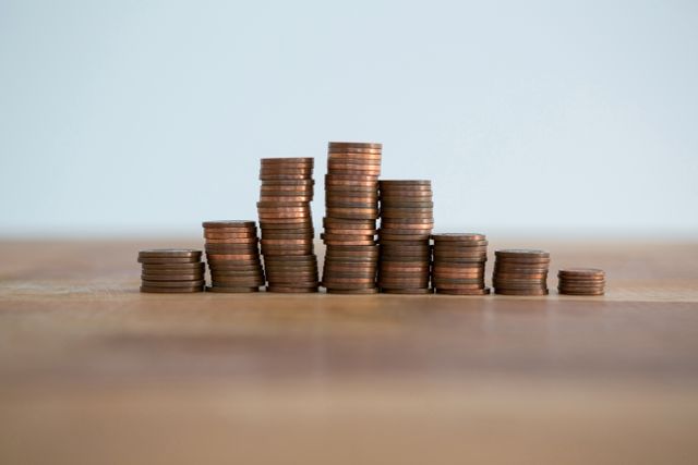 Close-up of Coins on Table · Free Stock Photo