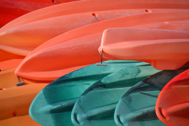 Canoes contrast red blue - Download Free Stock Photos Pikwizard.com