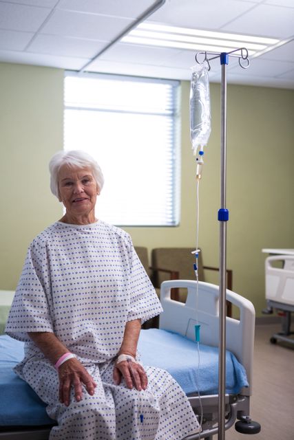 Smiling senior patient at hospital ward - Download Free Stock Photos Pikwizard.com