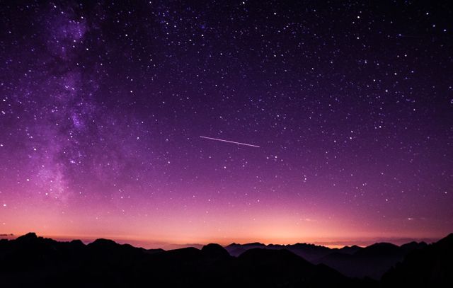 Shooting Star during Nighttime With Purple Sky - Download Free Stock Photos Pikwizard.com