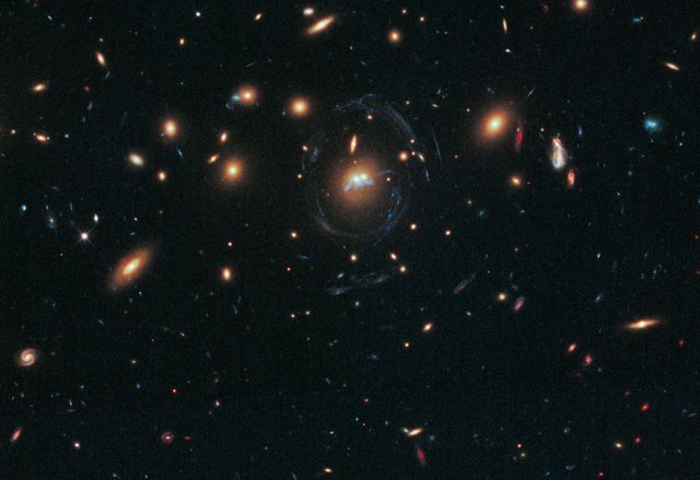 Hubble Sees Spiral Bridge of Young Stars Between Two Ancient Galaxies - Download Free Stock Photos Pikwizard.com