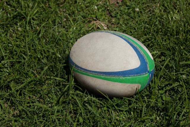 Rugby ball on grassy field - Download Free Stock Photos Pikwizard.com