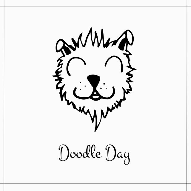 Image of dog drawing and doodle day on white background - Download Free Stock Videos Pikwizard.com