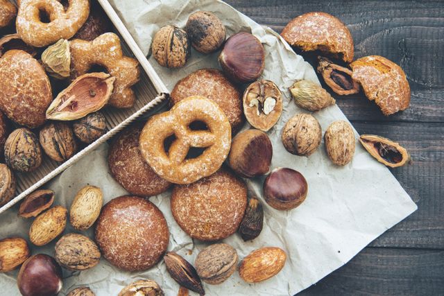 Food hazelnuts nuts pretzels - Download Free Stock Photos Pikwizard.com