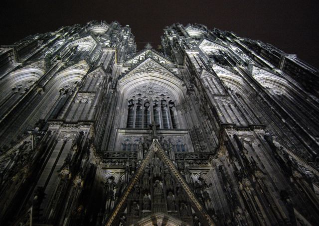 Low Angle Photography of Gray Concrete Cathedral at Nighttime - Download Free Stock Photos Pikwizard.com