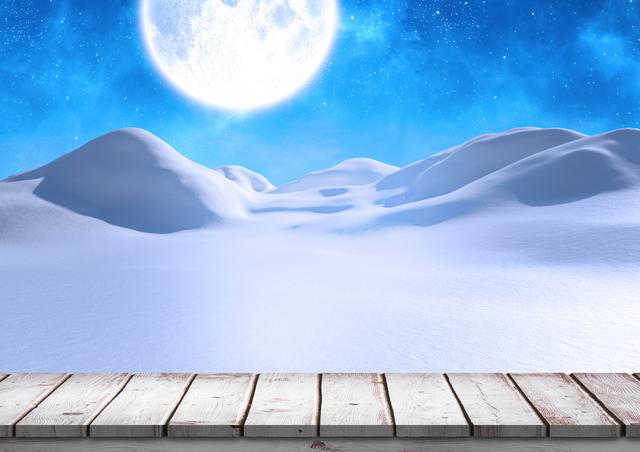 Snow covered mountain landscape with wooden boardwalk - Download Free Stock Photos Pikwizard.com