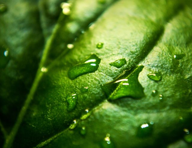 Close Up Photo a Water Moist Green Leaf - Download Free Stock Photos Pikwizard.com