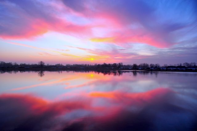 Sunset water reflection lake - Download Free Stock Photos Pikwizard.com