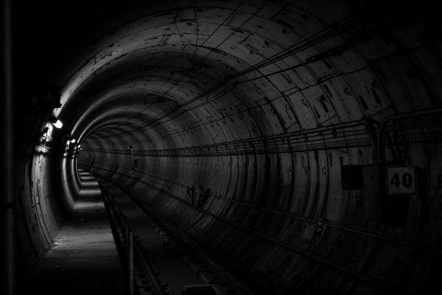 Tunnel underground black and white- Download Free Stock Photos Pikwizard.com