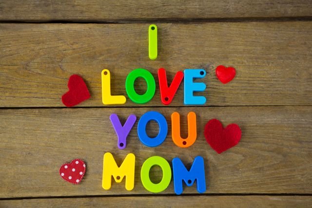 I love you mom message with red hearts - Download Free Stock Photos Pikwizard.com
