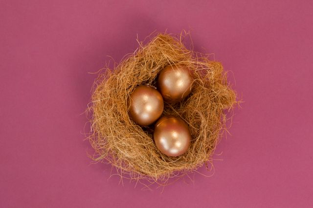 Golden Easter eggs in the nest - Download Free Stock Photos Pikwizard.com