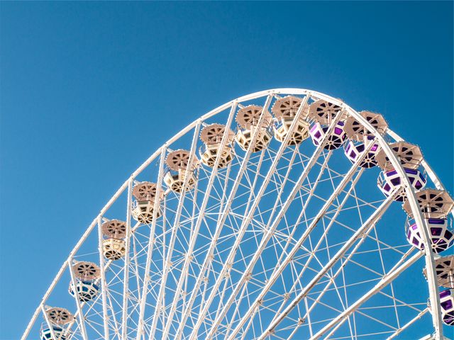 Ferris wheel blue sky- Download Free Stock Photos Pikwizard.com